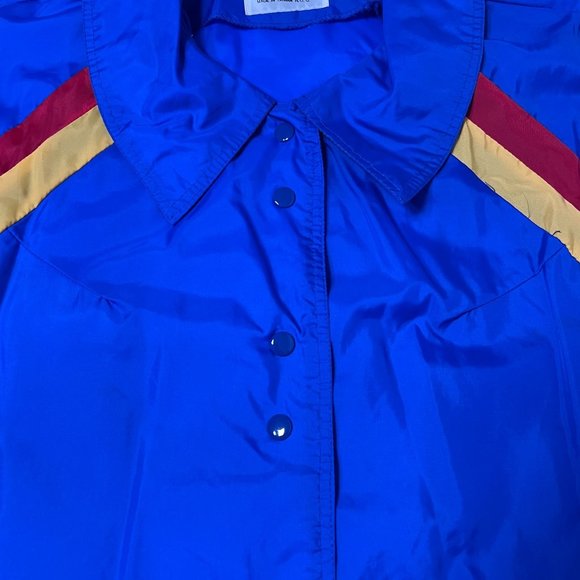 Vintage Lane Bryant‎ Windbreaker Jacket Adult L/XL Blue Rainbow 80s Retro - Picture 6 of 10